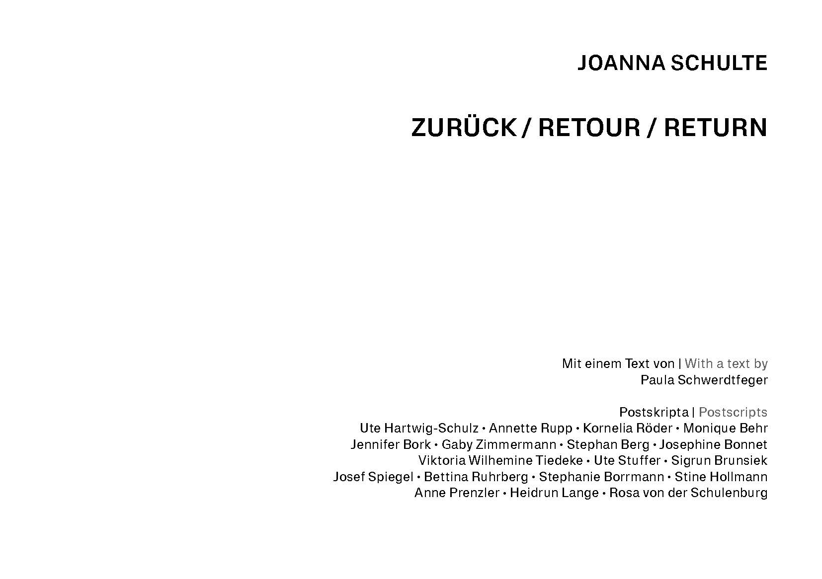Zurück / Retour / Return
